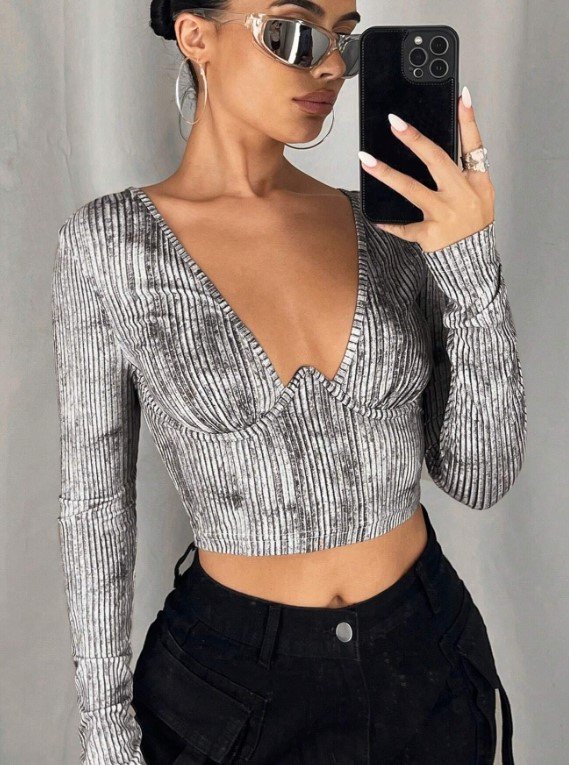 Camisa asimetrica gris
