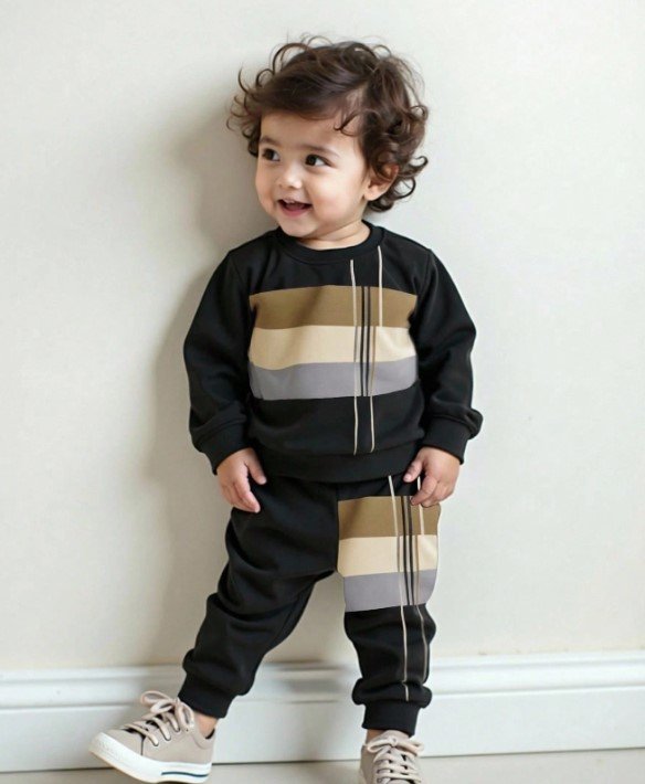 Conjunto minimalista negro beige