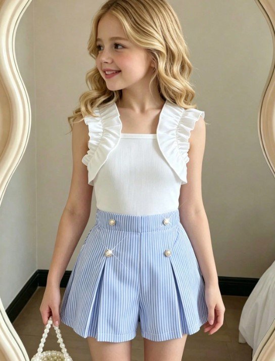 Conjunto de vestir azul nina