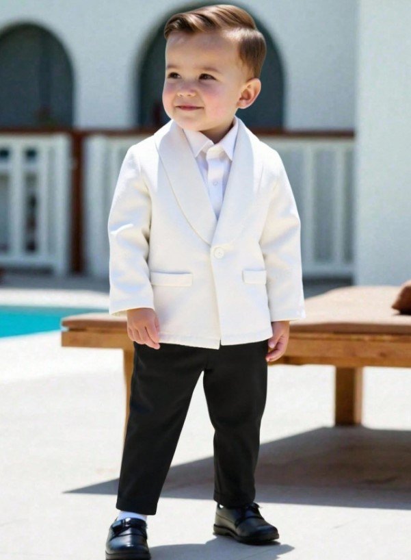 Traje Blanco con negro