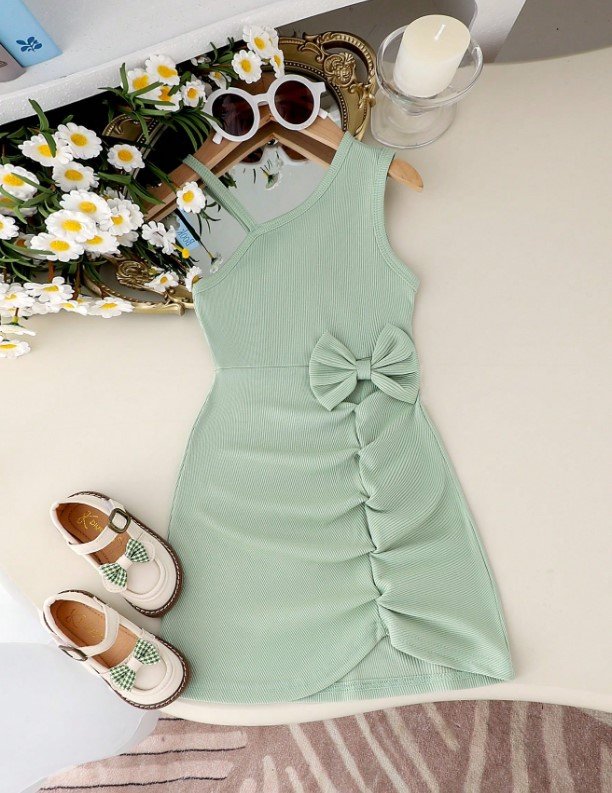 Vestido verde neutro