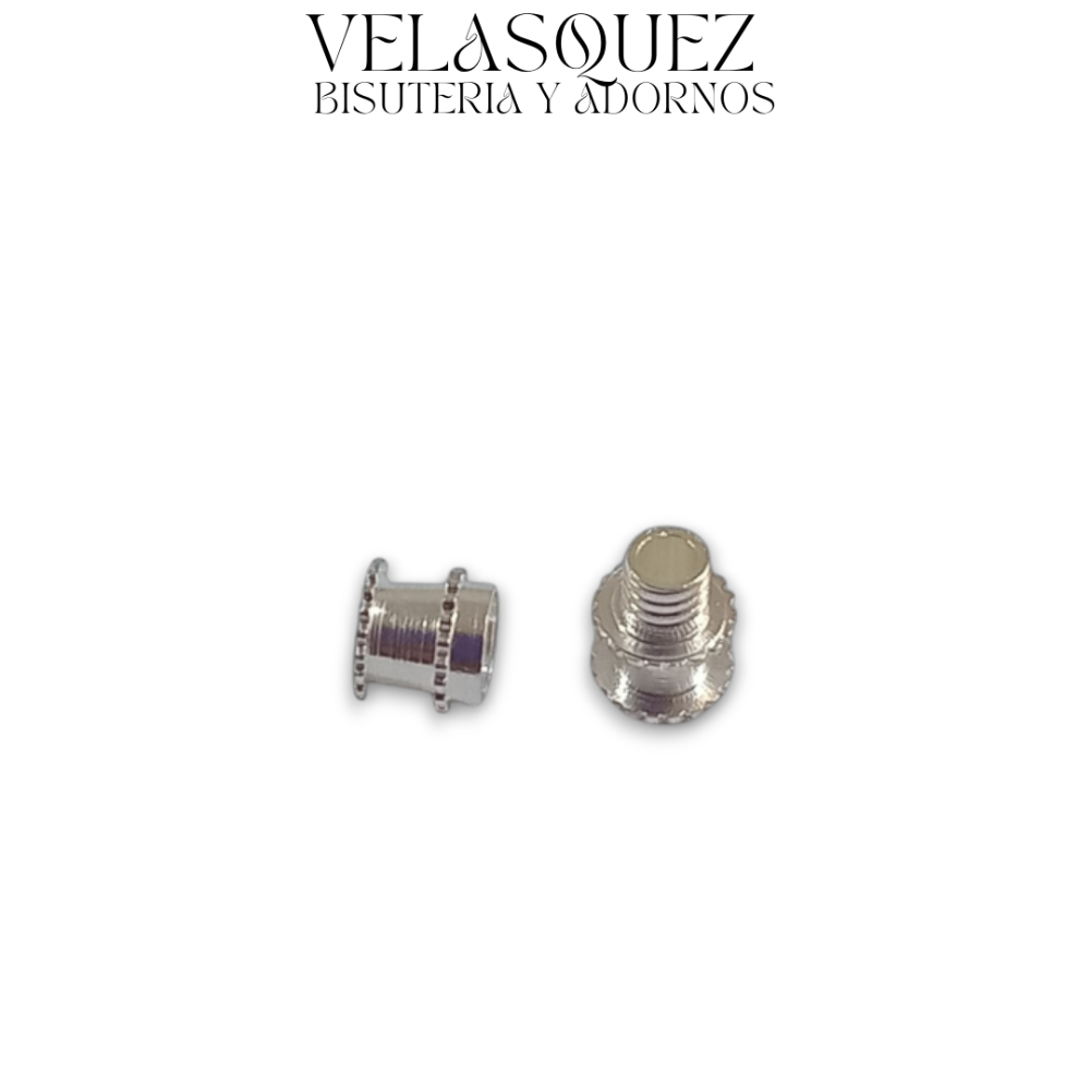 BROCHE METALICO BARRIL PLATEADO