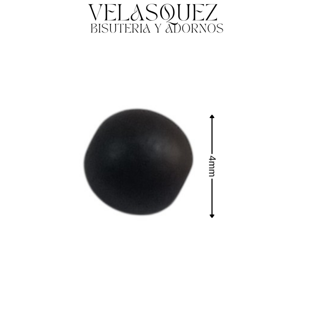 BOLA ACRILICO NEGRO 4MM EFECTO NEOPRENO