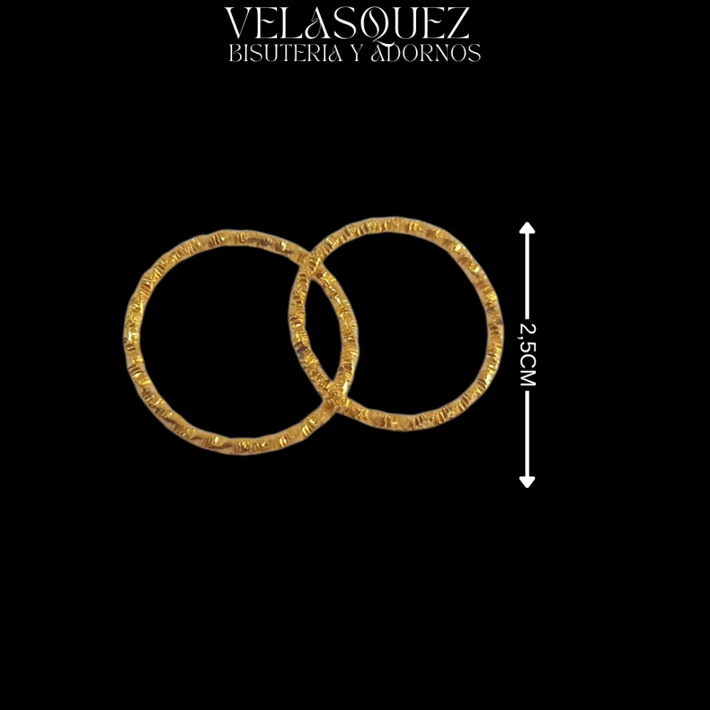 ARO HERRAJE METALICO 25MM DORADO PAR