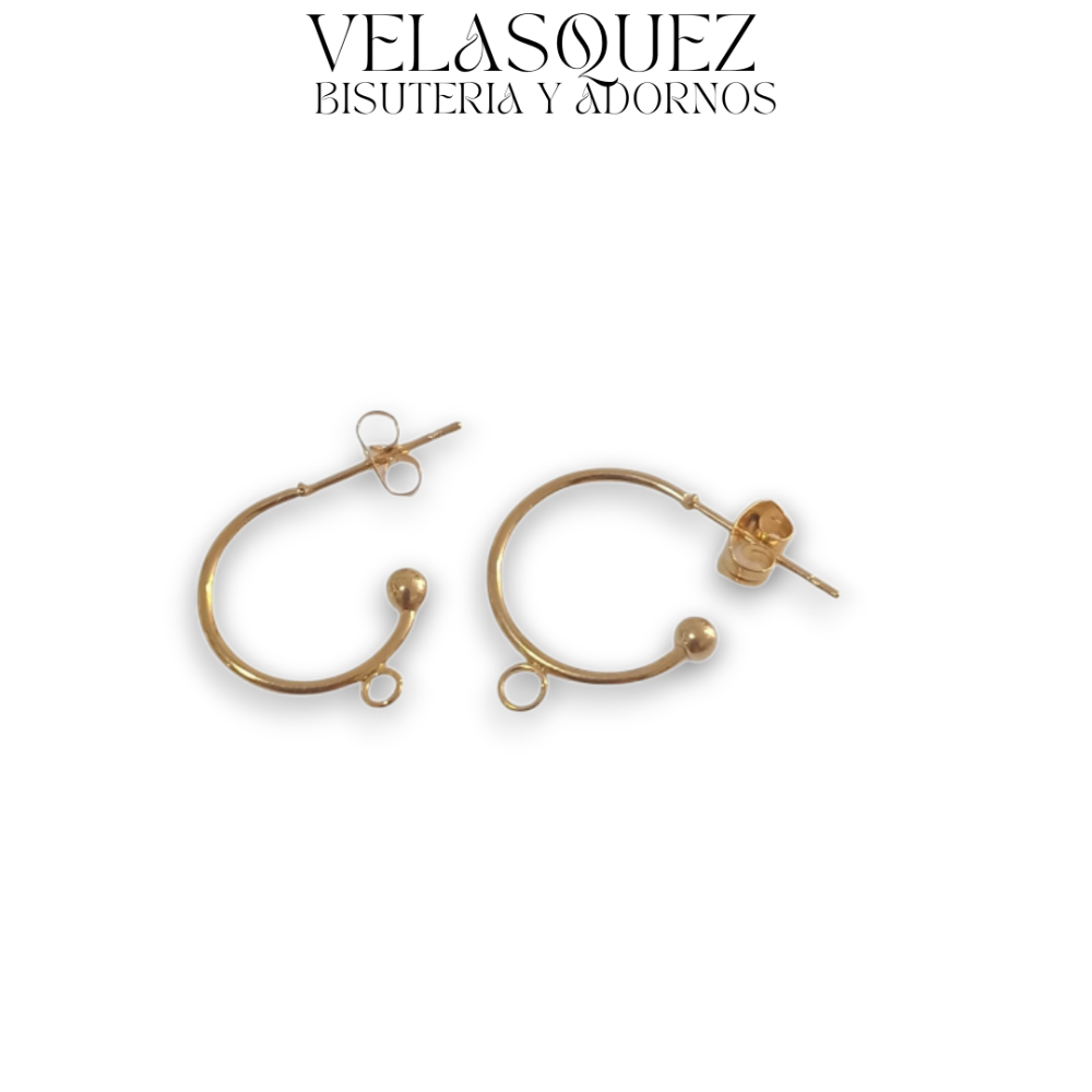 CANDONGA ACERO ARGOLLA 15MM DORADO PAR
