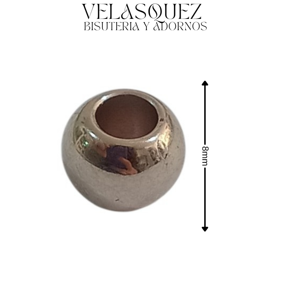 BALIN PLASTICO PLATEADO 8MM