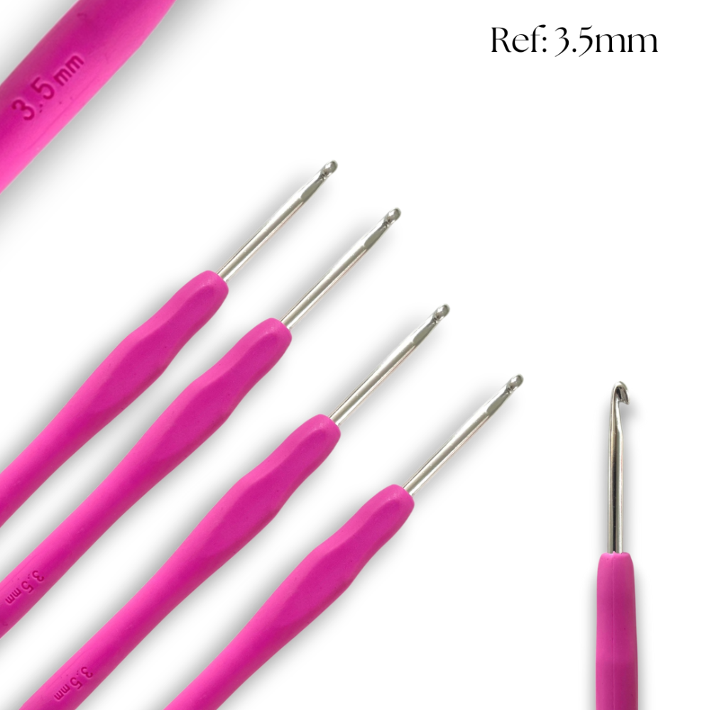 AGUJA CROCHET CON MANGO SILICONADO 3.5MM