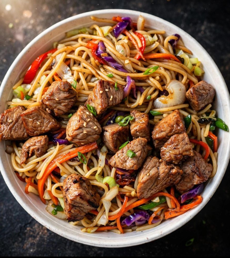 WOK DE SPAGHETTI CON CERDO