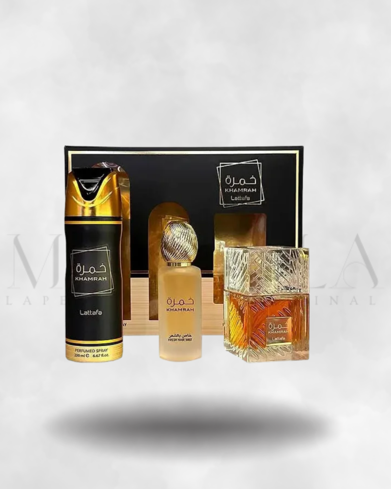 EST. LATTAFA KHAMRAH 3PZAS BODY+EDP 100M+AIR FHESH