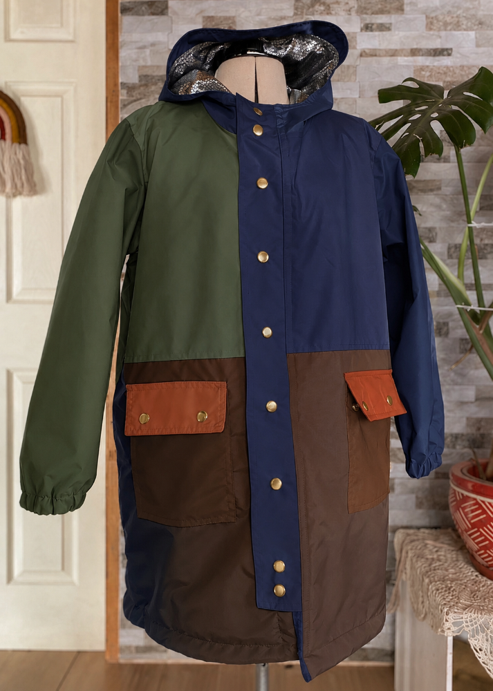 PARKA NIVI tonos cafe,verde,azul,terracota