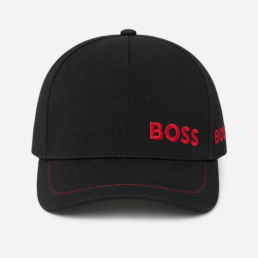 Gorra negra BOSS bordado rojo