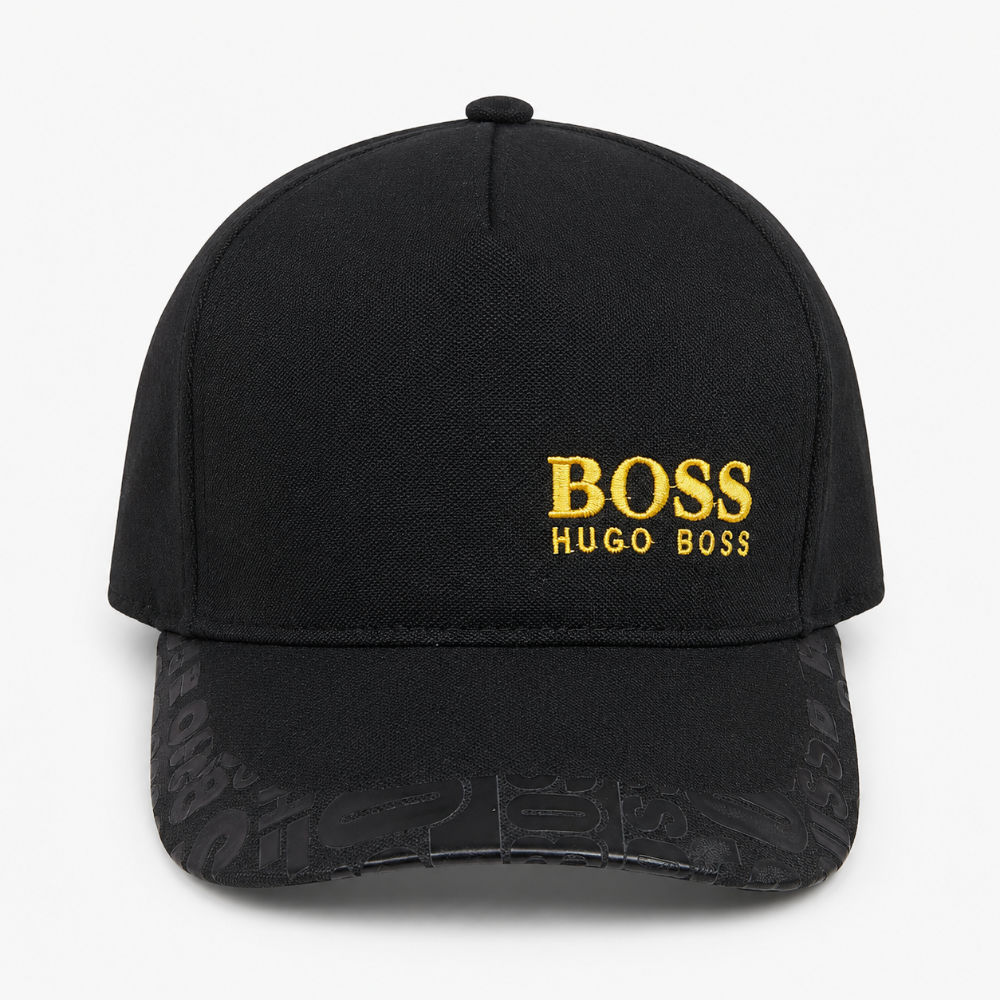 Gorra negra BOSS bordado dorado