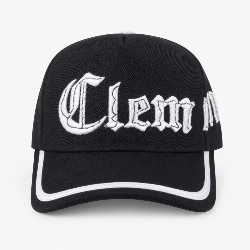 Gorra negra Clemont bordado blanco