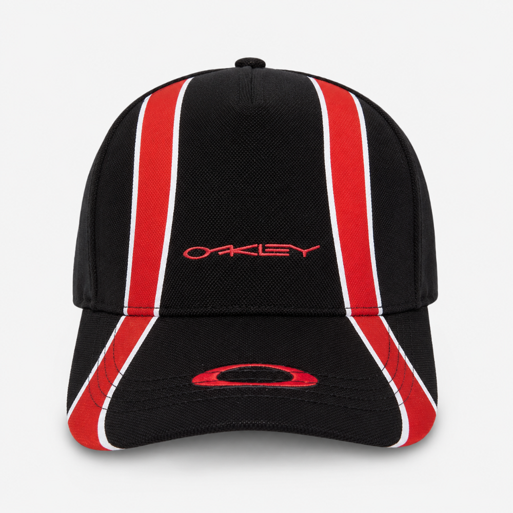 Gorra negra Oakley franjas rojas