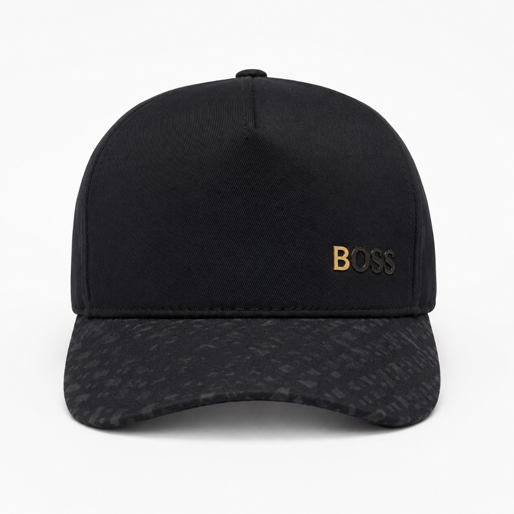 Gorra negra BOSS visera texturizada