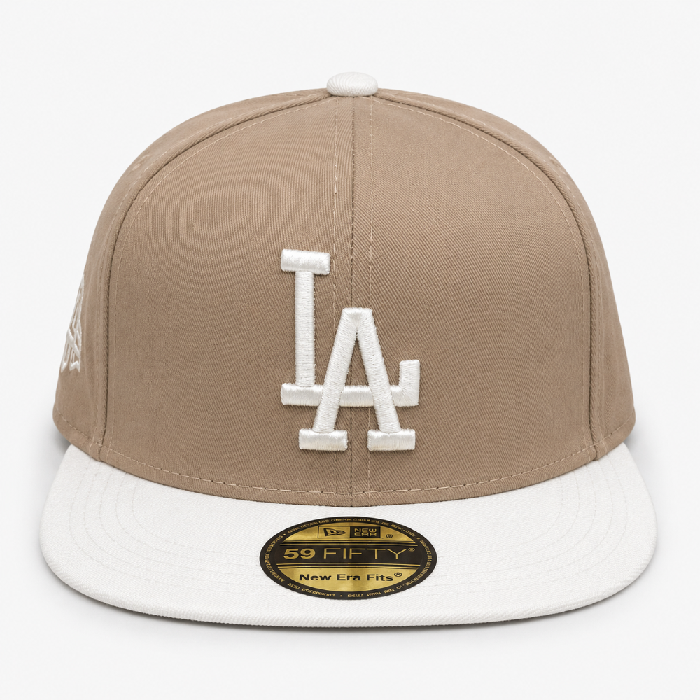 Gorra beige LA visera blanca