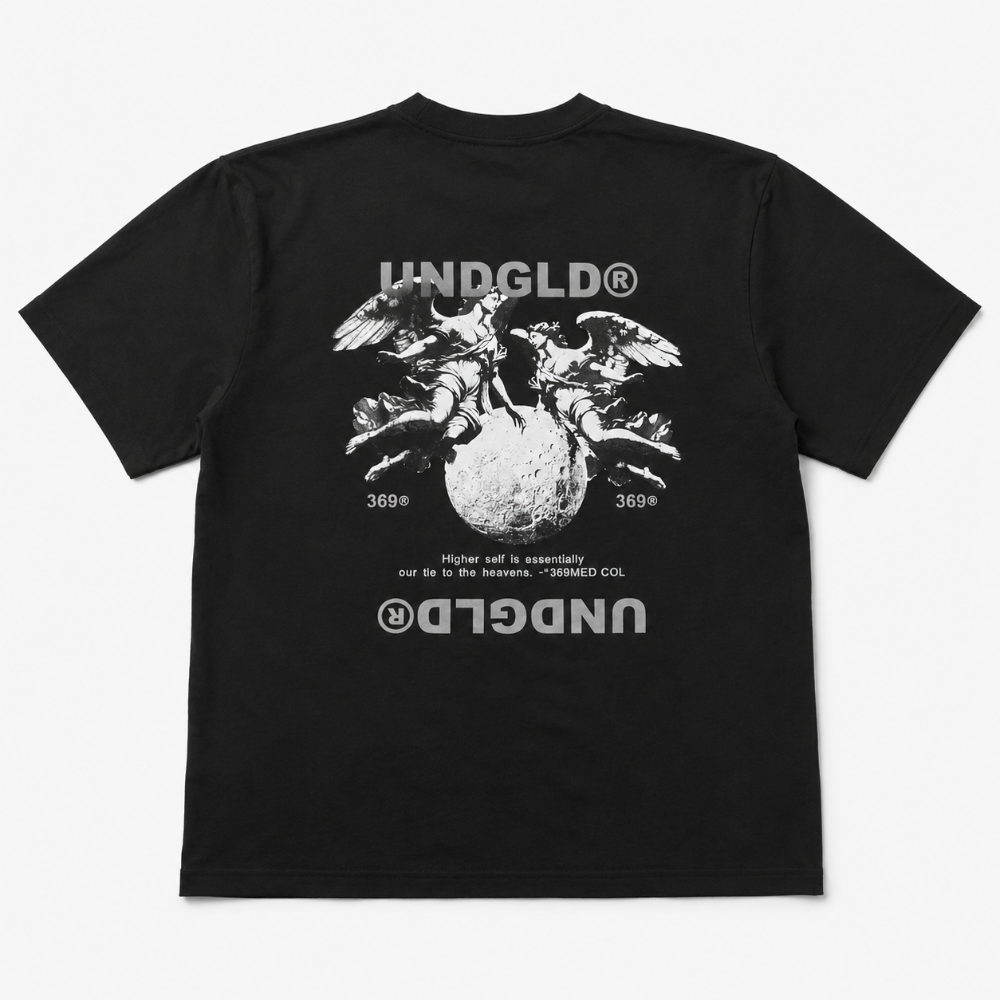Camiseta oversize premium negra Undergold Ángeles