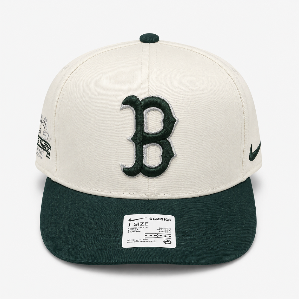 Gorra crema B visera verde