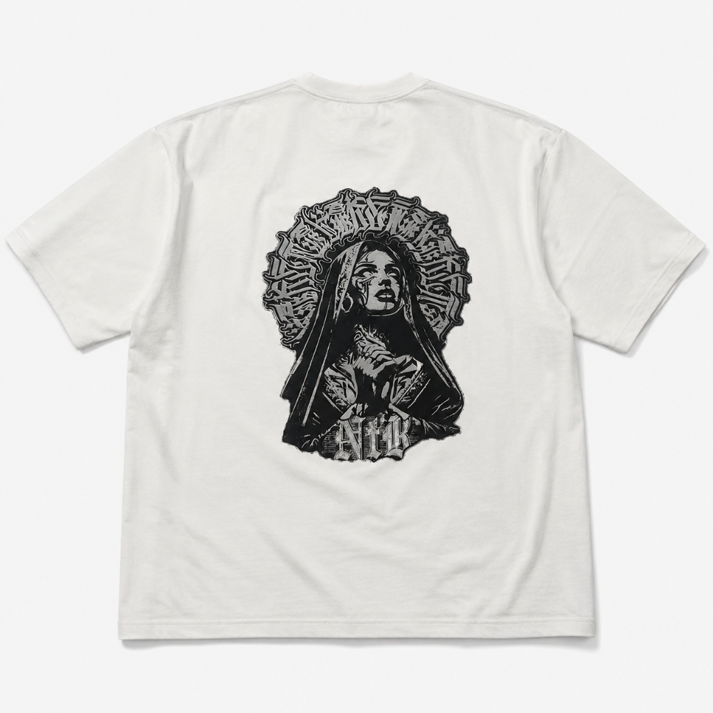 Camiseta oversize premium blanca Puro Barrio Santa