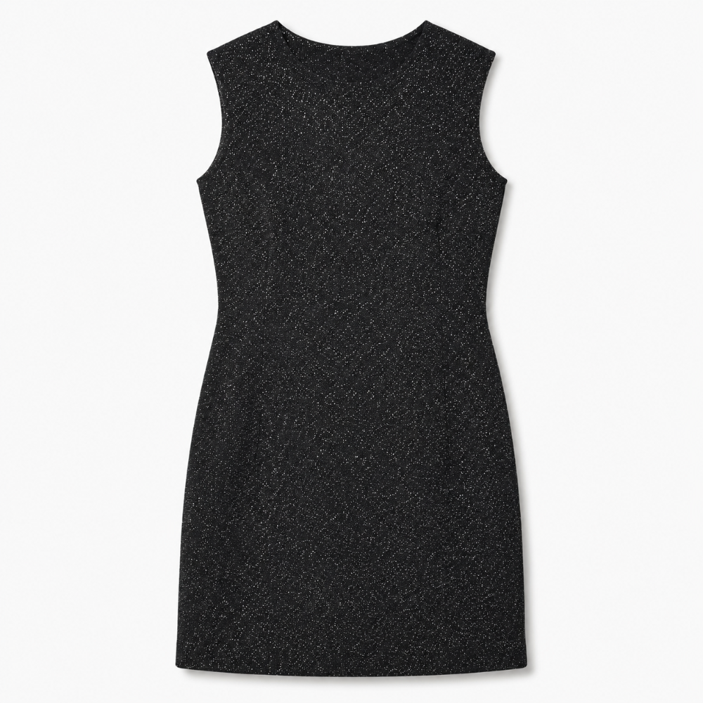 Vestido negro sin mangas con brillo