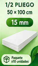 Lamina Icopor 1/2 Pliego 15mm
