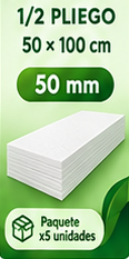 Lamina Icopor 1/2 Pliego 50mm