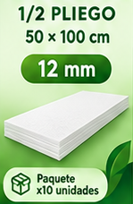 Lamina Icopor 1/2 Pliego 12mm