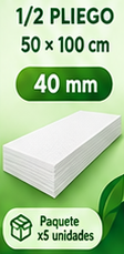 Lamina Icopor 1/2 Pliego 40mm