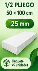 Lamina Icopor 1/2 Pliego 25mm