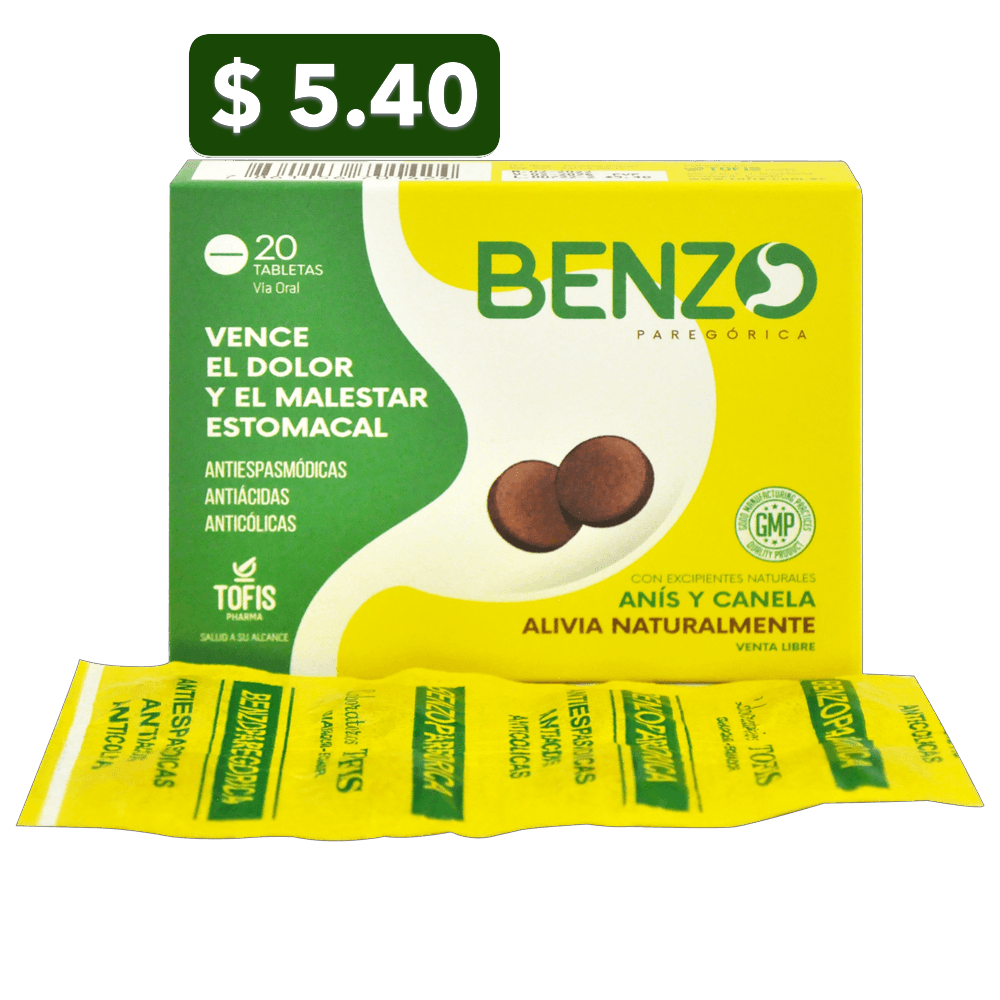 BENZOPAREGORICA X 20 TABS *NUEVO*