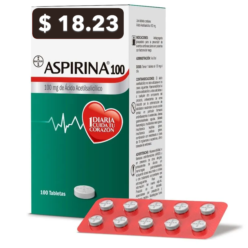 ASPIRINA 100 MG  X 100 TABS