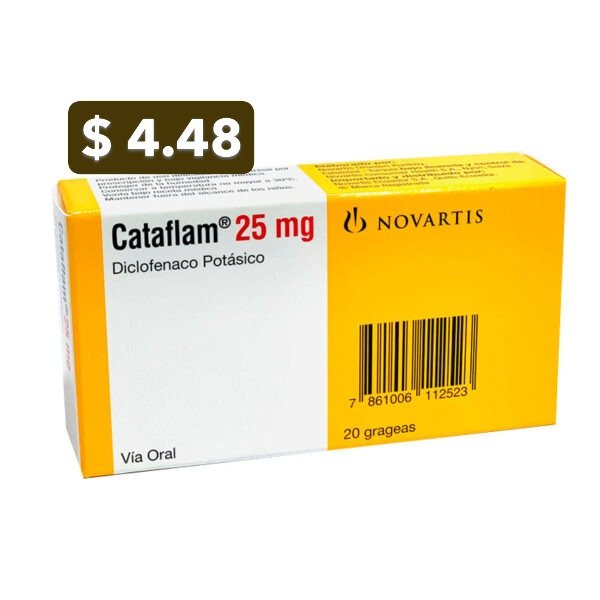 CATAFLAM 25MG X 20 GRAGEAS.