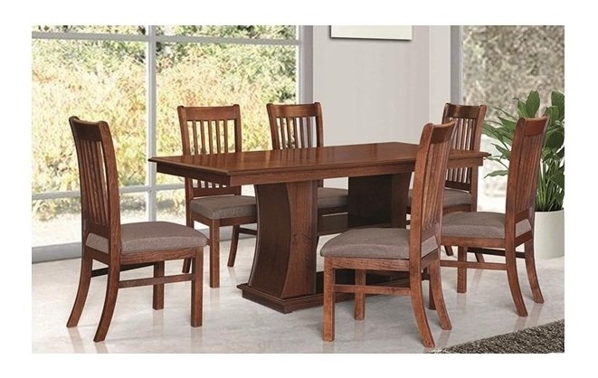 Mesa comedor tallada 6 sillas