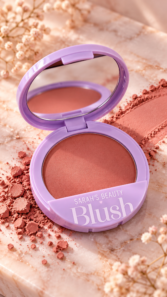 Blush em pó com espelho - Sarahs Beauty