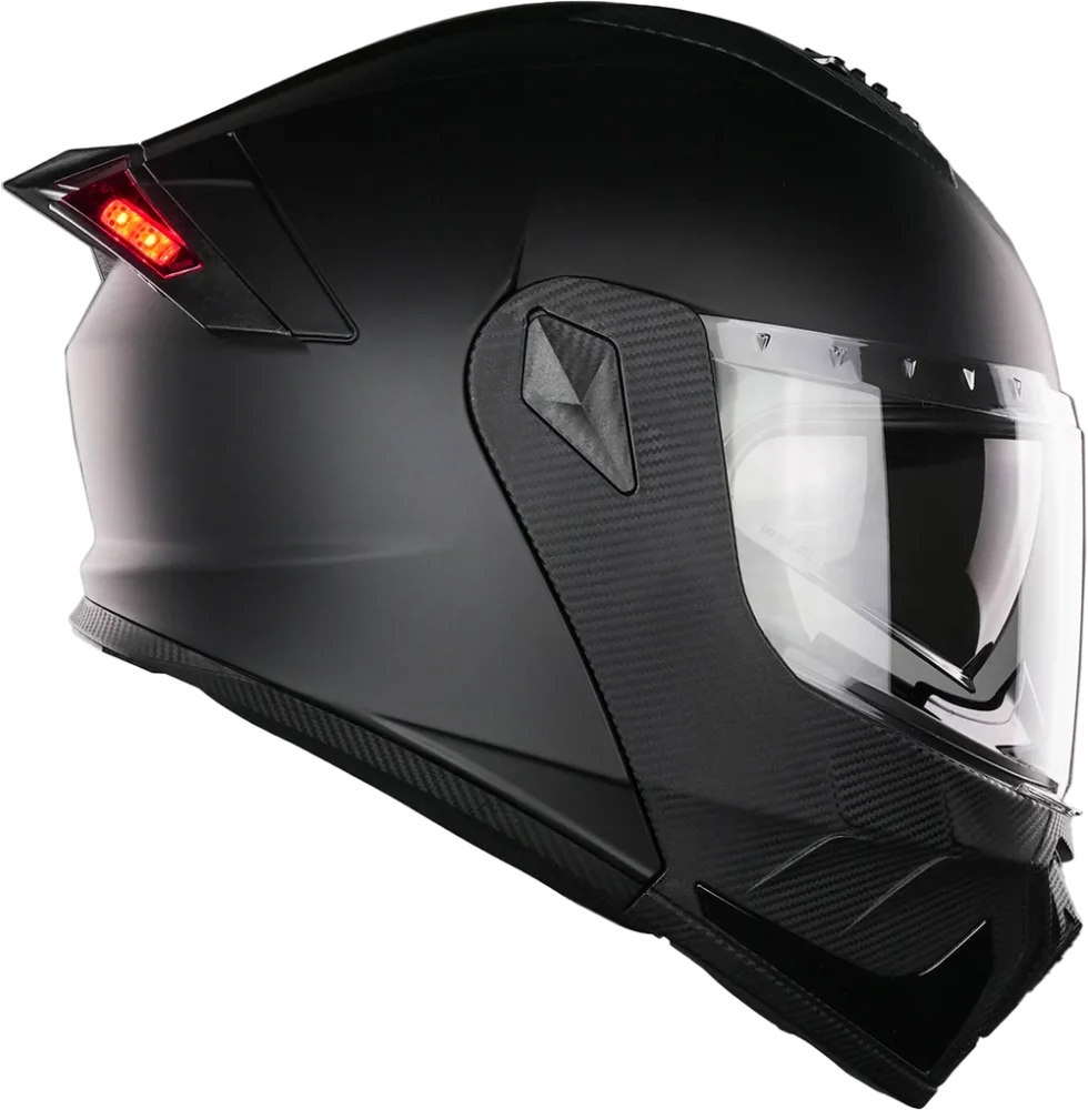CASCO TURBO NEGRO MATE CON LUZ LED