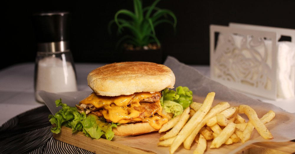 Burguer Doble de Pollo con Papa