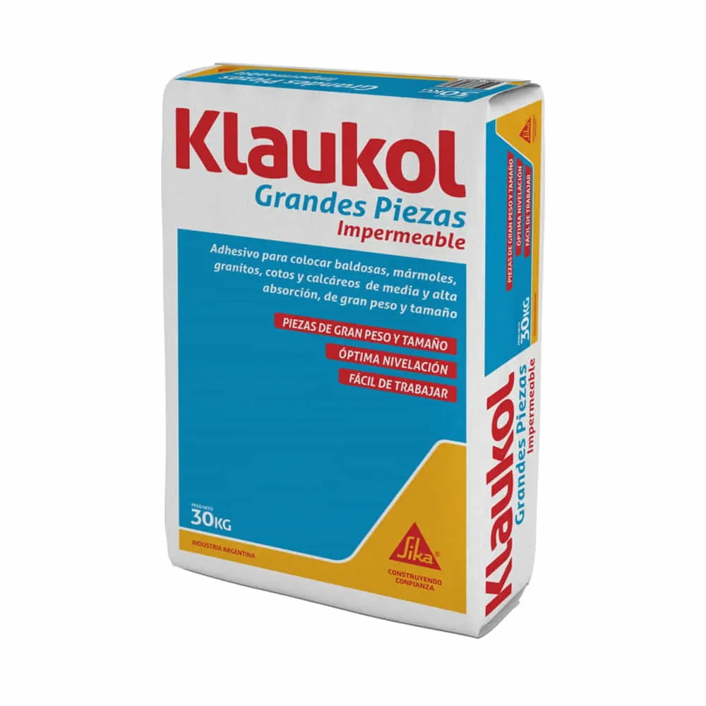 Adhesivo Impermeable para Piezas Grandes 30 Kg Gris Klaukol