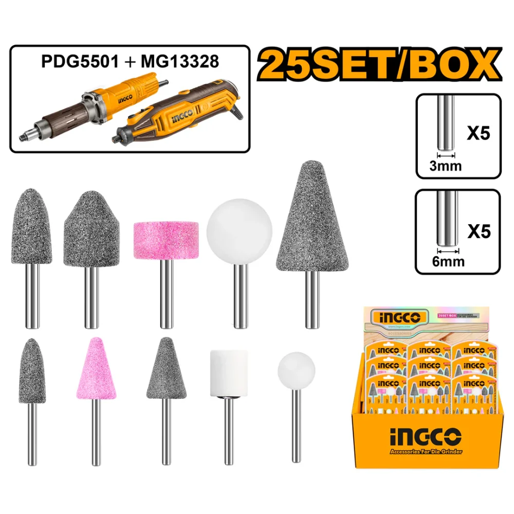 Kit Accesorios Piedras Para Amoladora Recta Ma Color Gris