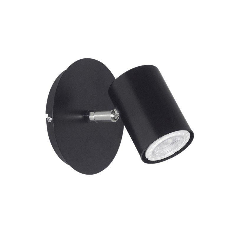 Aplique de 1 Luz Base Redonda - Negro