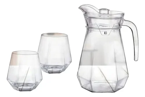 SET VASOS/JARRA CRISTAL 5PCS DELIS GLASS