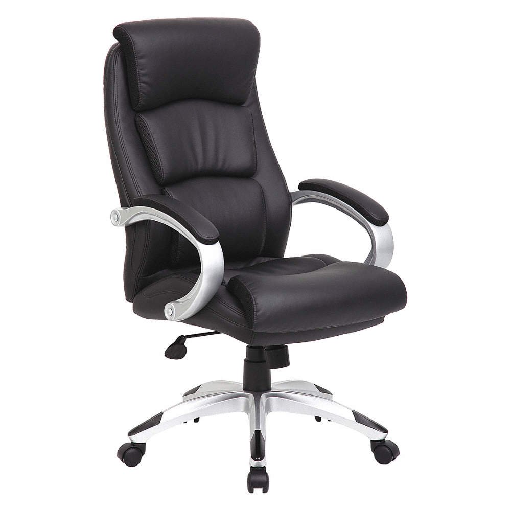 SILLON EJECUTIVO BRAZO FIJO, CUERO NEGRO