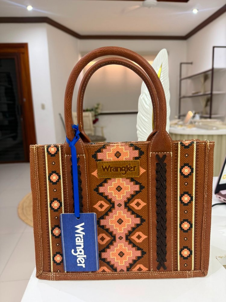 Cartera WRANGLER cuero y tela