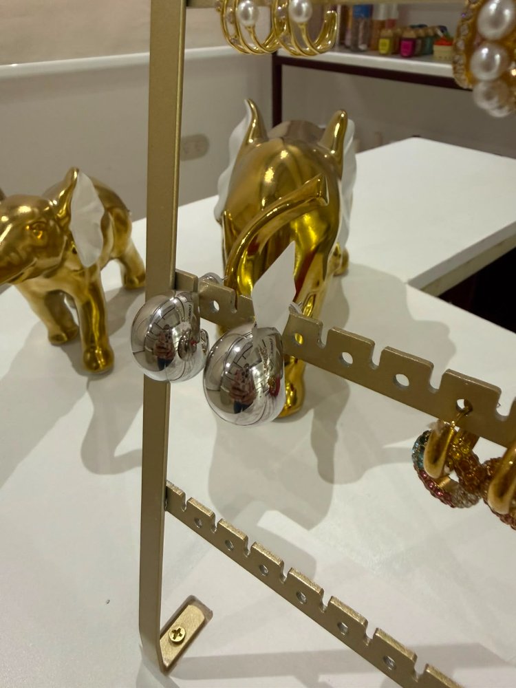 aretes de gota de agua plateadas