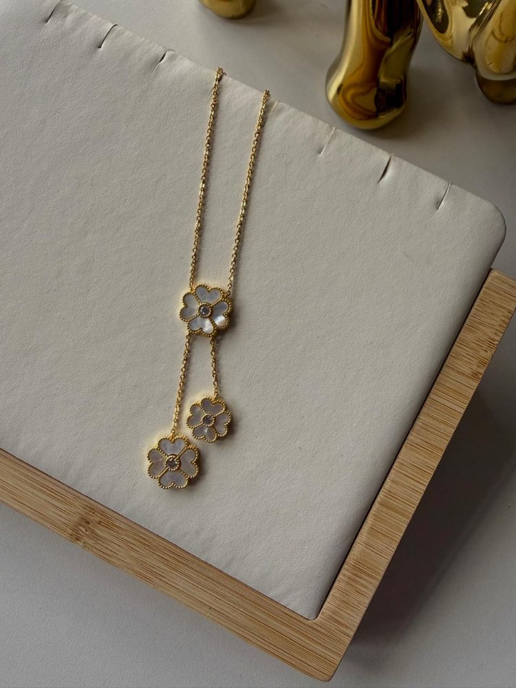 Collar trebol rosa gold / PAVOI