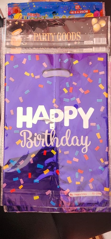 Bolsitas de regalo Happy Birthday 25x17cm BOLSAS MORADAS