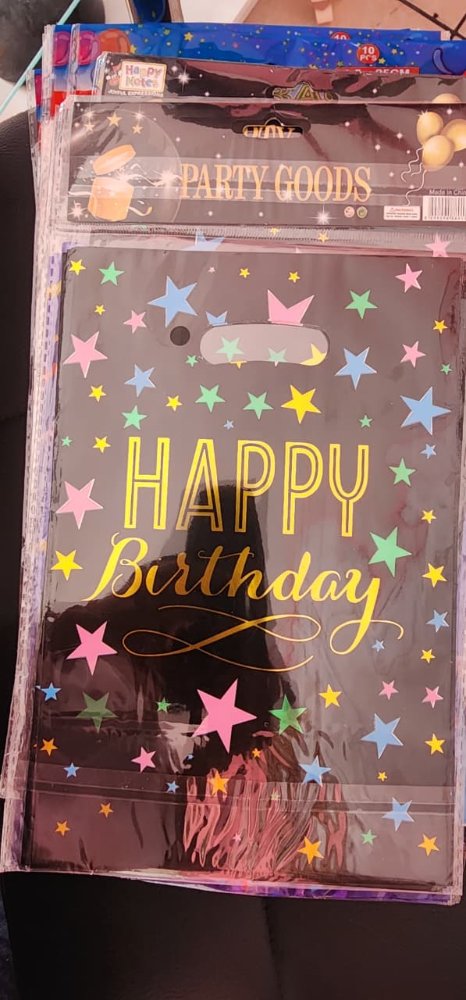 Bolsitas de regalo Happy Birthday 10 PIEZAS/BOLSA NEGRA