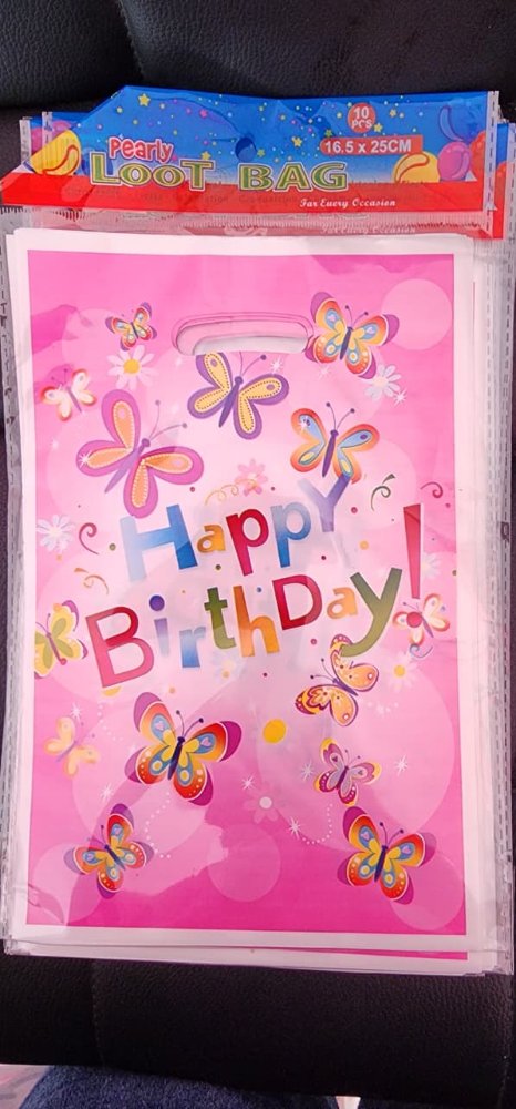 Bolsitas de regalo Happy Birthday 16.5x25cm BOLSA DE MARIPOSA