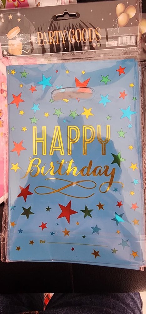 Bolsitas de regalo Happy Birthday 25x17cm BOLSAS AZULES