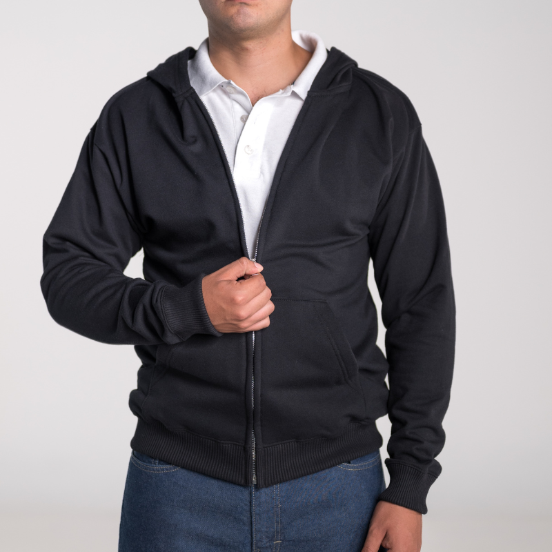 SUDADERA FELPA CON CIERRE Y CAPUCHA