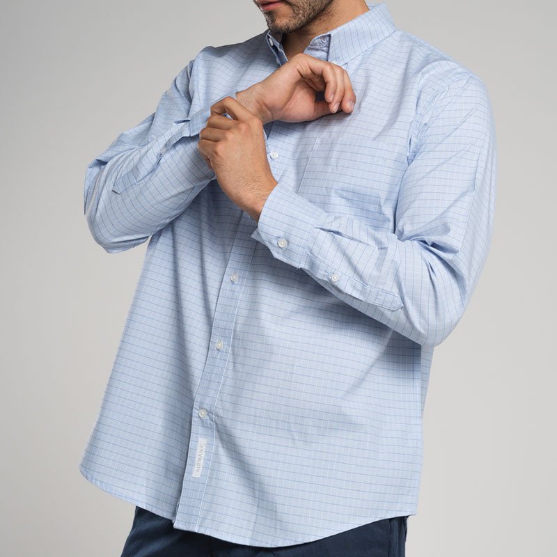 CAMISA EJECUTIVA CUADRO CABALLERO MANGA LARGA